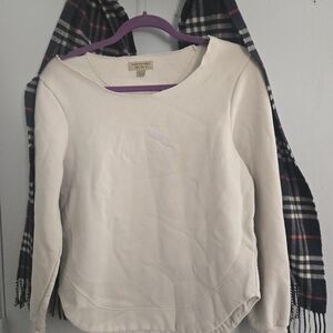 Burberry Cream Sweatshirt with Purple Hanger Accent